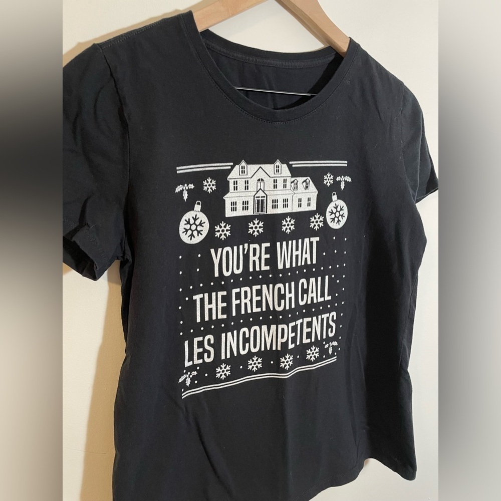 Home Alone T-shirt Black & White Size Medium 100% Cotton Christmas Movie - Picture 3 of 6